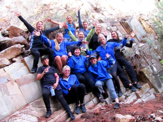womens group on rock climbing adventure, awaken nature retreat with women's empowerment workshop